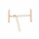 Slide end tubes with extention chain and clasp 40mm - Rose gold